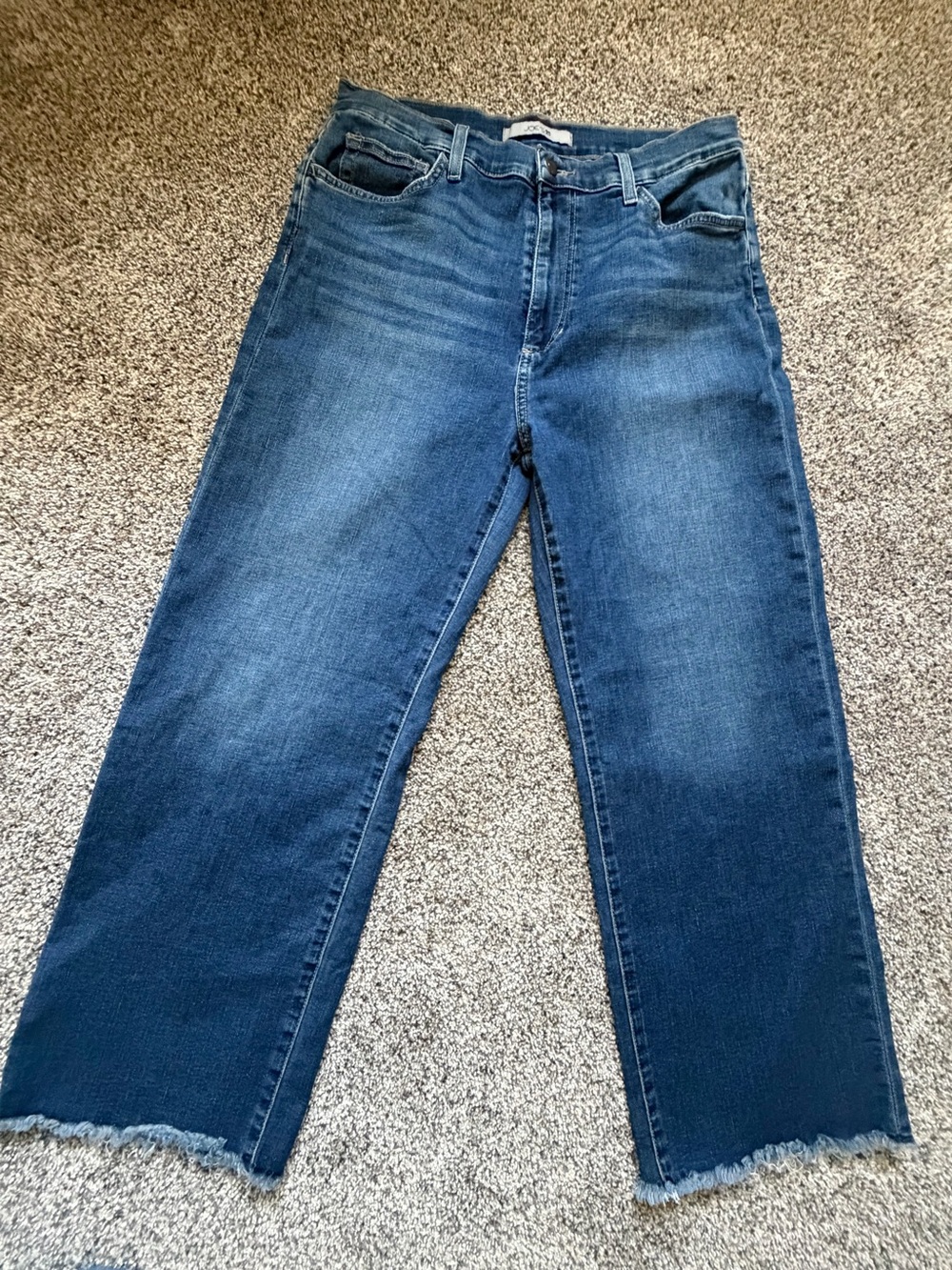 Joe's Jeans Washed Blue Cropped Straight Leg with Raw Hem